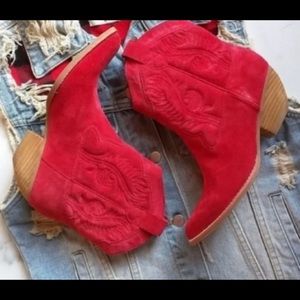 jeffrey campbell / calvera red western boots